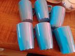 6   bekers  blauw/wit  mepal camping servies, Ophalen of Verzenden, Zo goed als nieuw, Overige stijlen, Kop(pen) en/of Schotel(s)