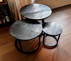 Salontafel Mango hout 3-delig, Ophalen, Rond, 50 tot 100 cm, Zo goed als nieuw