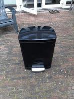 Duo prullenbak zwart metaal, Huis en Inrichting, Woonaccessoires | Prullenbakken, Ophalen, Zo goed als nieuw, Metaal, Minder dan 50 cm