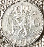 Nederland 1 gulden 1956 zilver, Postzegels en Munten, 1 gulden, Koningin Juliana, Zilver, Ophalen of Verzenden