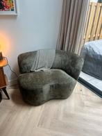 Woood fauteuil stone rechts velvet groen, Huis en Inrichting, Ophalen, Zo goed als nieuw, Eenpersoons, Minder dan 150 cm