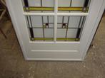 10-ruits antieke glas-in-lood (schuif-)binnendeur, 82x210 cm, Ophalen, Gebruikt