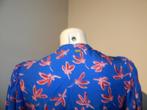 POM Amsterdam azuur blauwe door knoop jurk print S, Kleding | Dames, Zo goed als nieuw, Knielengte, Maat 36 (S), Pom Amsterdam