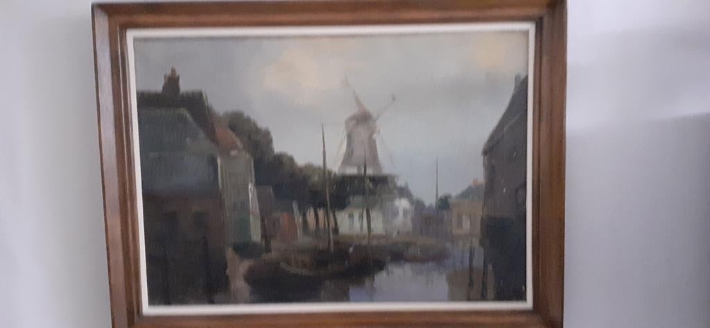 Havengezicht.nieuwenhuis.h., Antiek en Kunst, Ophalen of Verzenden