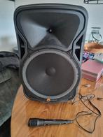 N gear verrijdbare muziekbox met LED, Audio, Tv en Foto, Karaoke-apparatuur, Complete set, Gebruikt, Ophalen