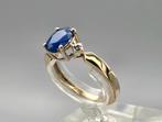 Gouden Vintage ring edelsteen saffier en diamant. 2026/58., Blauw, ., Ophalen of Verzenden, Zo goed als nieuw