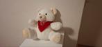 Witte Knuffelbeer met Rode Bandana, Ophalen of Verzenden, Zo goed als nieuw, Beer