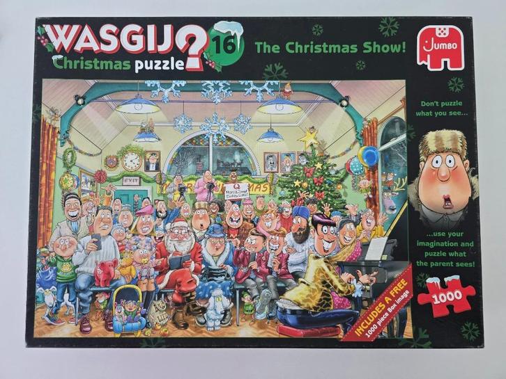 Kerst wasgij puzzel 16: The chrismas show, Hobby en Vrije tijd, Denksport en Puzzels, Gebruikt, Legpuzzel, 500 t/m 1500 stukjes