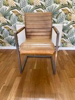 Bruine leren stoel, Huis en Inrichting, Ophalen