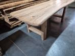 Massief eiken boomstamtafel kloostertafel boerentafel, Huis en Inrichting, Tafels | Eettafels, Ophalen