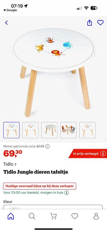 Peuter/kleuter tafeltje met stoeltjes beschikbaar voor biedingen