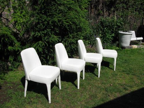 4x STOEL FEBO MAXALTO B&B WIT LEER, Huis en Inrichting, Stoelen, Zo goed als nieuw, Vier, Leer, Wit, Ophalen