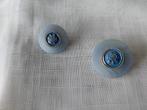 blauwe bewerkte knoop, 2 verschillende maten,, Verzenden, Knoop of Knopen