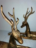 Pair antique bronze deers, Ophalen of Verzenden
