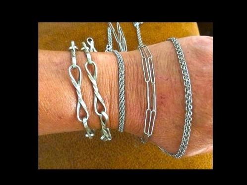 4 Lange Bijzonder Dikke Zilveren Kettingen!, Sieraden, Tassen en Uiterlijk, Antieke sieraden, Ketting, Zilver, Verzenden