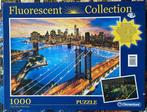 Fluorescent Puzzel Skyline Manhattan, Hobby en Vrije tijd, Denksport en Puzzels, Ophalen of Verzenden, 500 t/m 1500 stukjes, Legpuzzel