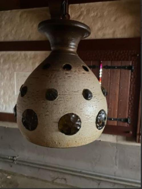 vintage keramiek hanglamp mid-century stukprijs, Huis en Inrichting, Lampen | Hanglampen, Zo goed als nieuw, 50 tot 75 cm, Overige materialen