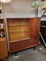 Vintage wandkast met vitrine jaren 60, Ophalen, ,, ,, ,