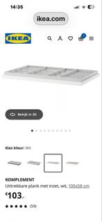 Ikea pax KOMPLEMENT uitrekbare  plank 100x58 cm - Wit, Huis en Inrichting, Kasten | Kledingkasten, Ophalen, Gebruikt, 100 tot 150 cm