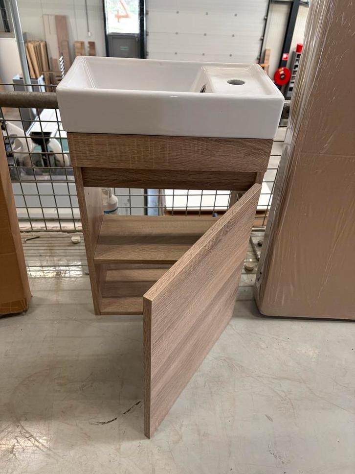 Fonteinmeubel 40x22x60 - Grijs Eiken, Huis en Inrichting, Badkamer | Badkamermeubels, Nieuw, Wastafelkast, Minder dan 100 cm, Minder dan 50 cm