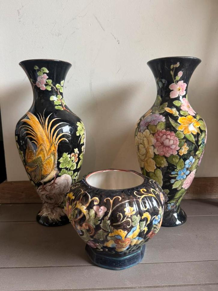 3 Balustervazen – Keramiek Nederland – 1980–1990, Antiek en Kunst, Antiek | Vazen, Ophalen of Verzenden