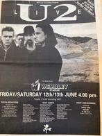 Paginagrote A3 advertentie U2 Joshua Tree tour Wembley, Ophalen of Verzenden