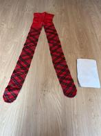Geruite Tartan-patroon Ondoorzichtige Rode en Groene Panty M, Verzenden, Nieuw, Nvt, Nvt