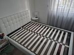 Tweepersoonsbed 200 x 140, Huis en Inrichting, Slaapkamer | Bedden, Ophalen, Gebruikt, Wit, 140 cm