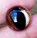 Oogje hobbyhorse bruin/blauw glitter ovale pupil 24 mm, Verzenden, Nieuw