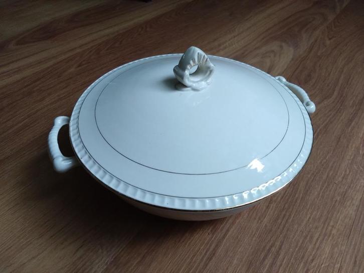 Boch Belgium Soepterrine 25cm Brocante schaal met deksel, Antiek en Kunst, Antiek | Schalen, Ophalen of Verzenden