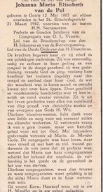 Pol Johanna 1865 Goirle 1942, Verzamelen, Ophalen of Verzenden, Bidprentje