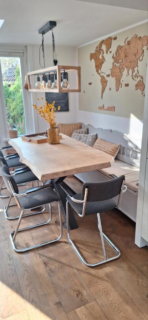 4 eetkamerstoelen gispen stijl als nieuw, Huis en Inrichting, Stoelen, Zo goed als nieuw, Vier, Metaal, Stof, Grijs, Ophalen