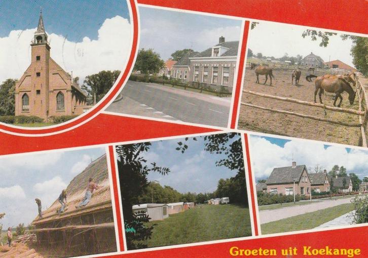 KOEKANGE Kerk Rietdekkers Camping Manege Groeten, Verzamelen, Ansichtkaarten | Nederland, Gelopen, Drenthe, 1960 tot 1980, Verzenden