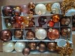 140 Kerstballen (glas+kunststof) Brons/Bruin/Oranje/Crème, Diversen, Kerst, Ophalen, Zo goed als nieuw