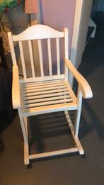 Brocante houten kinderschommelstoel, Ophalen, Gebruikt, Wit, Eén