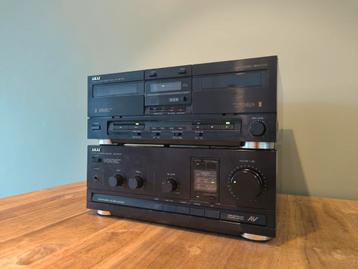 Akai AM-M570 versterker + Akai HX-M670W dubbele cassettedeck beschikbaar voor biedingen