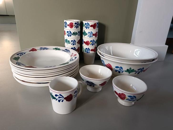 Boerenbont servies, Huis en Inrichting, Keuken | Servies, Gebruikt, Bord(en), Boerenbont, Aardewerk, Ophalen