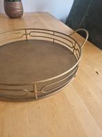 Dienblad art deco rond goud metaal groot, Ophalen of Verzenden, Rond, Metaal