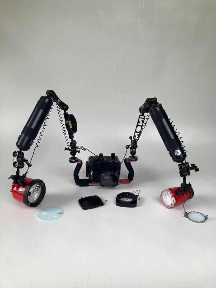 onderwatercamera Canon G12 + aluminium huis, Audio, Tv en Foto, Fotografie | Onderwatercamera's, Gebruikt, Complete set, Meer dan 40 meter