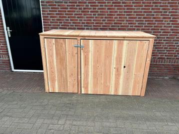Douglas houten container ombouw, kliko hok, containerberging beschikbaar voor biedingen