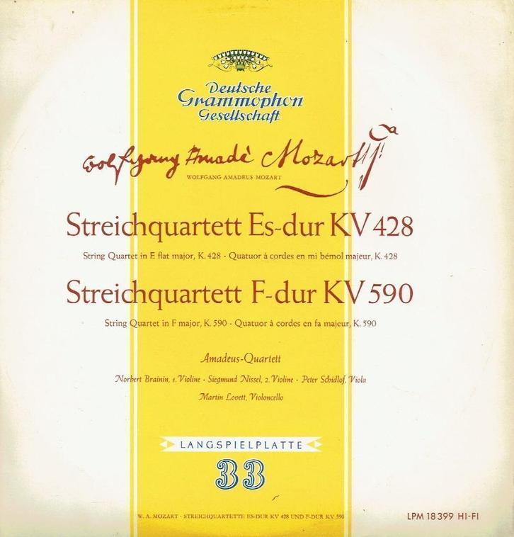 Mozart  Amadeus-Quartett–Streichquartett KV 428 KV 590, Cd's en Dvd's, Vinyl | Klassiek, Zo goed als nieuw, Classicisme, Kamermuziek