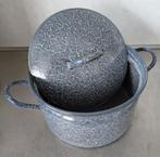 oude BK pan grijs gewolkt emaille 22 cm doorsnee (gas), Ophalen of Verzenden, Gebruikt, Overige materialen, Kookpan of Snelkookpan