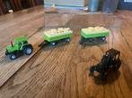 Deutz traktor met hooibalen en bulldozer, Overige merken, 1:50 of kleiner, Overige typen, Ophalen of Verzenden