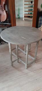 Brocante houten hangoortafel klaptafel, Gebruikt, 50 tot 100 cm, Rond, Ophalen of Verzenden