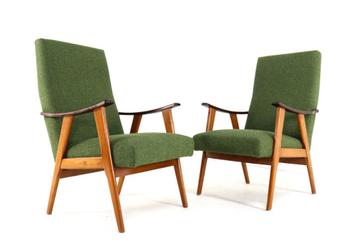 Vintage fauteuil gestoffeerd gratis bezorging midcentury beschikbaar voor biedingen