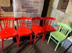 5 Caféstoelen - Leuke set!, Huis en Inrichting, Ophalen, Gebruikt, Vijf, Zes of meer stoelen, Rood