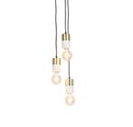 Hanglamp met ronde plaat, 3 marmer met messing hanglampen, Ophalen of Verzenden, Nieuw, Metaal