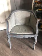 Oude Rookstoel met Blauwgrijs Frame, Ophalen, Minder dan 50 cm, Gebruikt, Minder dan 75 cm
