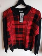 M nieuw, mooie trui met groot blokpatroon in rood en blauw, Maat 38/40 (M), Bina, Nieuw, Ophalen of Verzenden