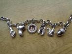 zilveren armband met vintage  bedels [426], Verzenden, Zo goed als nieuw, Met bedels of kralen, Zilver